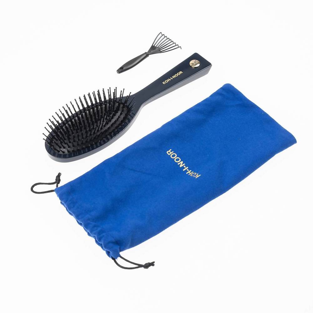 NEW KOH-I-NOOR BEAUTY USA women's synthetic pin brush in navy blue